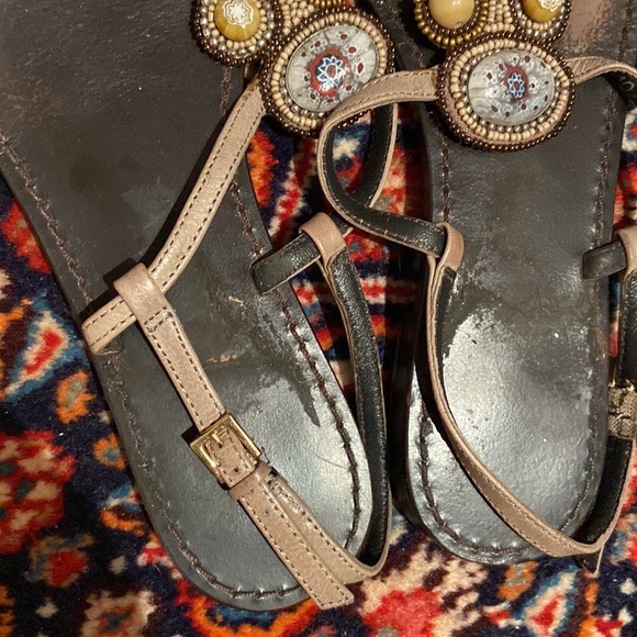 Strappy Beaded Murano Glass Style Sandals - Picture 3 of 7